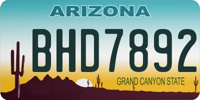 AZ license plate BHD7892
