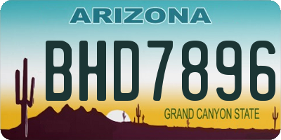 AZ license plate BHD7896