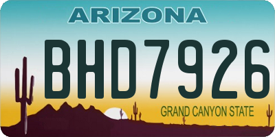 AZ license plate BHD7926