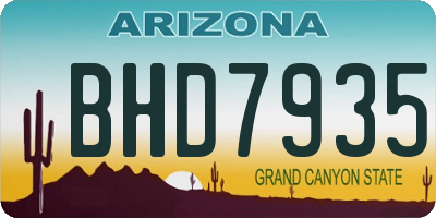 AZ license plate BHD7935