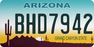 AZ license plate BHD7942