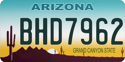 AZ license plate BHD7962