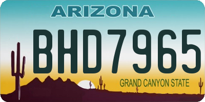 AZ license plate BHD7965