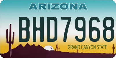 AZ license plate BHD7968