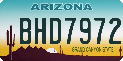 AZ license plate BHD7972