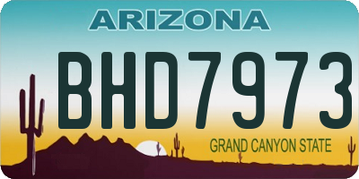 AZ license plate BHD7973