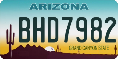 AZ license plate BHD7982