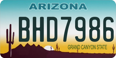 AZ license plate BHD7986