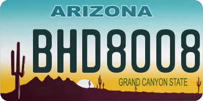 AZ license plate BHD8008