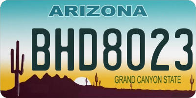 AZ license plate BHD8023