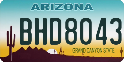 AZ license plate BHD8043