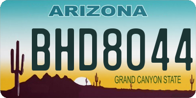 AZ license plate BHD8044