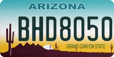 AZ license plate BHD8050