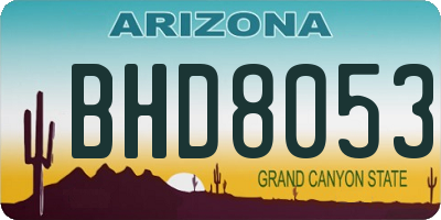 AZ license plate BHD8053