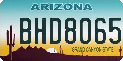 AZ license plate BHD8065