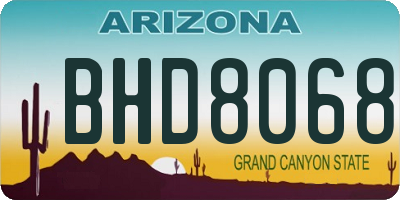 AZ license plate BHD8068