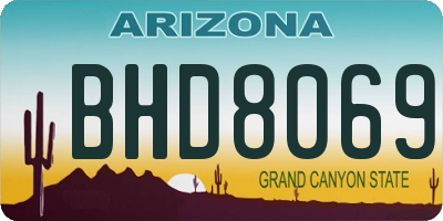 AZ license plate BHD8069
