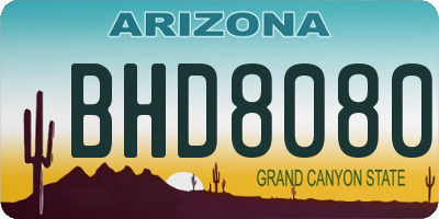AZ license plate BHD8080