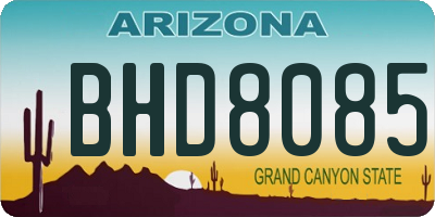 AZ license plate BHD8085
