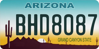 AZ license plate BHD8087