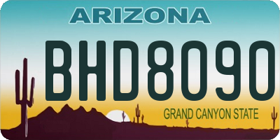 AZ license plate BHD8090