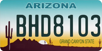 AZ license plate BHD8103