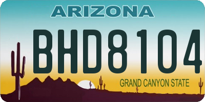 AZ license plate BHD8104