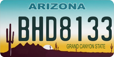 AZ license plate BHD8133