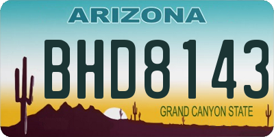 AZ license plate BHD8143