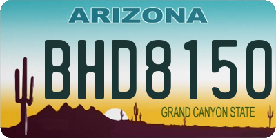 AZ license plate BHD8150