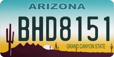 AZ license plate BHD8151