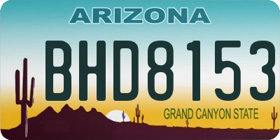 AZ license plate BHD8153