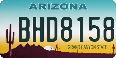 AZ license plate BHD8158