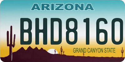 AZ license plate BHD8160