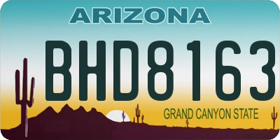 AZ license plate BHD8163