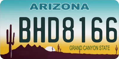 AZ license plate BHD8166