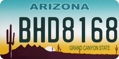 AZ license plate BHD8168