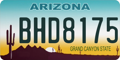 AZ license plate BHD8175