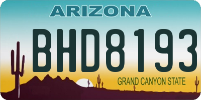 AZ license plate BHD8193