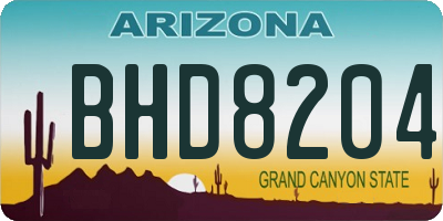 AZ license plate BHD8204