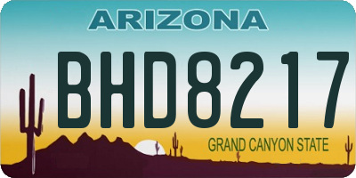AZ license plate BHD8217