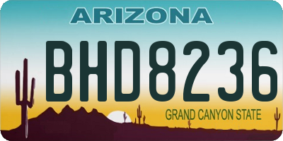 AZ license plate BHD8236