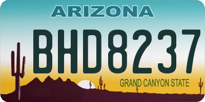 AZ license plate BHD8237