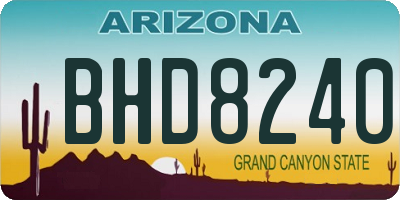 AZ license plate BHD8240