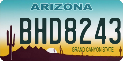 AZ license plate BHD8243