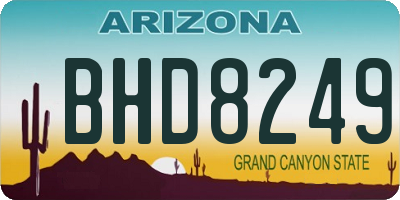 AZ license plate BHD8249