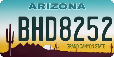 AZ license plate BHD8252