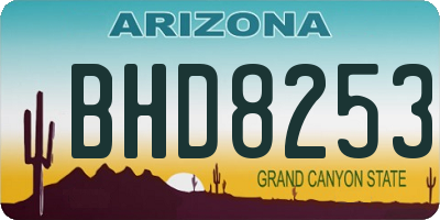 AZ license plate BHD8253
