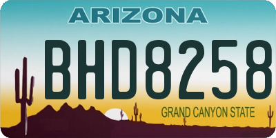 AZ license plate BHD8258