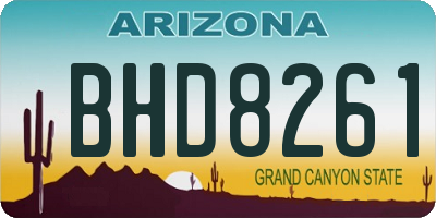 AZ license plate BHD8261